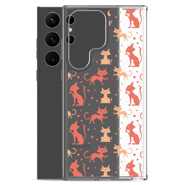 clear-case-for-samsung-samsung-galaxy-s23-ultra-case-with-phone-6a1e7b90066a2.jpg Cat Silhouettes Seamless Samsung Clear Case