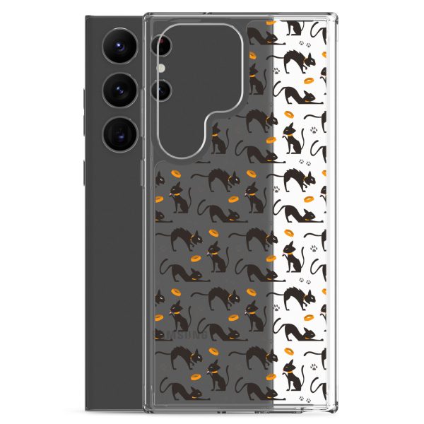 clear-case-for-samsung-samsung-galaxy-s23-ultra-case-with-phone-6a38ff116f425.jpg Halloween Seamless Cat Samsung Clear Case