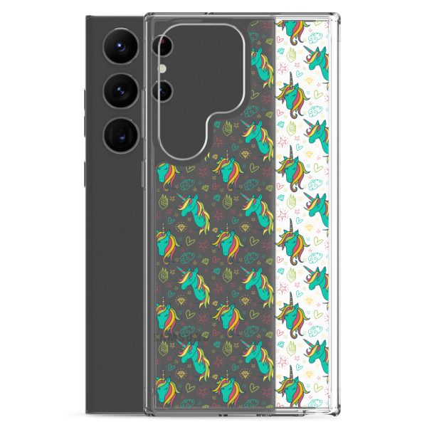 Colorful Unicorn Drawings Samsung Clear Case