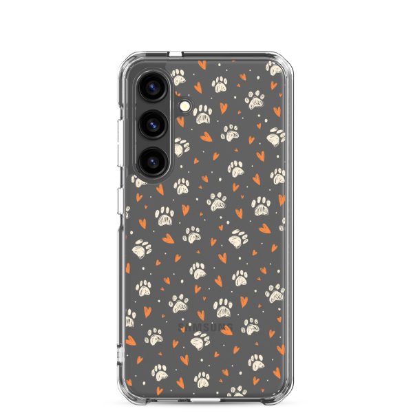 clear-case-for-samsung-samsung-galaxy-s24-case-on-phone-6a1e7832a83a7.jpg Paws Prints Hearts Samsung Clear Case