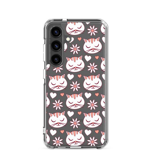 clear-case-for-samsung-samsung-galaxy-s24-case-on-phone-6a1e79e64a0bd.jpg Cat Flowers and Hearts Samsung Clear Case