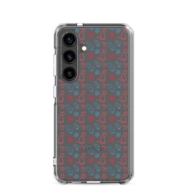clear-case-for-samsung-samsung-galaxy-s24-case-on-phone-6a1e7c0068db5.jpg Cats and Flowers Doodle Samsung Clear Case
