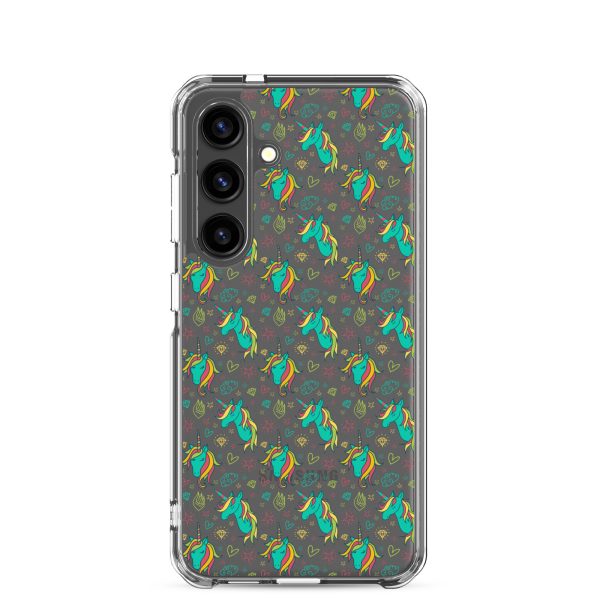 Colorful Unicorn Drawings Samsung Clear Case