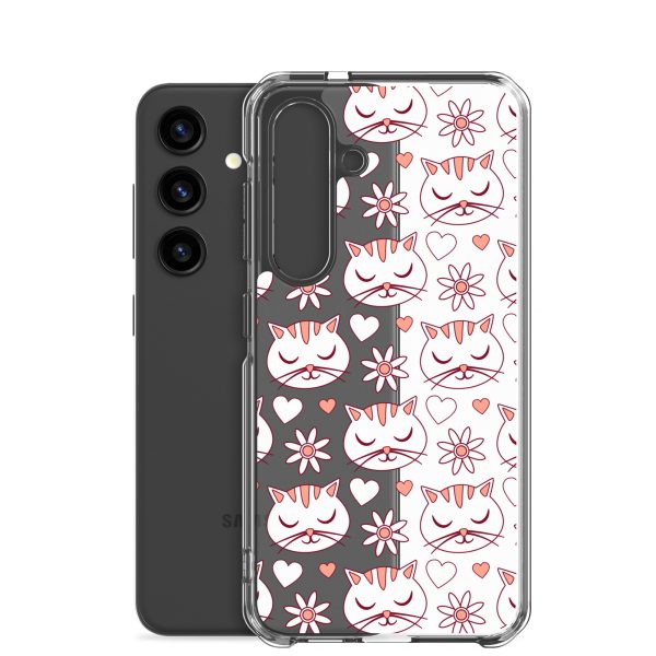clear-case-for-samsung-samsung-galaxy-s24-case-with-phone-6a1e79e64a13a.jpg Cat Flowers and Hearts Samsung Clear Case