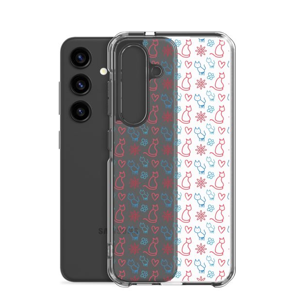clear-case-for-samsung-samsung-galaxy-s24-case-with-phone-6a1e7c0068e07.jpg Cats and Flowers Doodle Samsung Clear Case