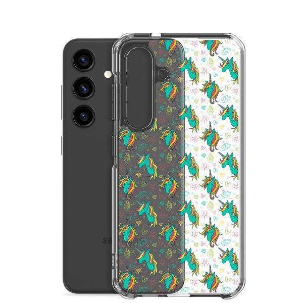 Colorful Unicorn Drawings Samsung Clear Case
