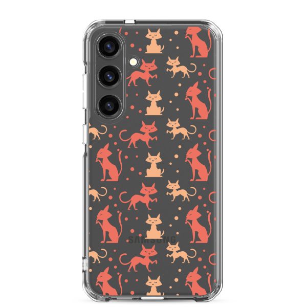 clear-case-for-samsung-samsung-galaxy-s24-plus-case-on-phone-6a1e7b90067de.jpg Cat Silhouettes Seamless Samsung Clear Case