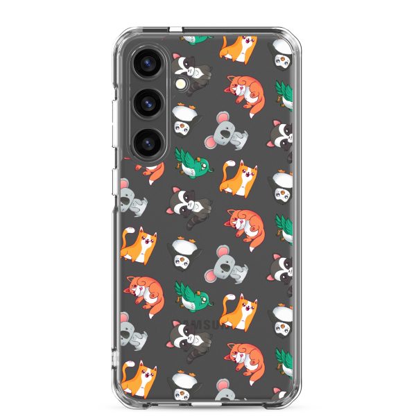 Cute Cartoon Animals Samsung Clear Case