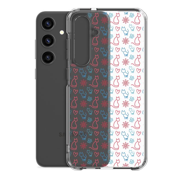clear-case-for-samsung-samsung-galaxy-s24-plus-case-with-phone-6a1e7c0068bb9.jpg Cats and Flowers Doodle Samsung Clear Case