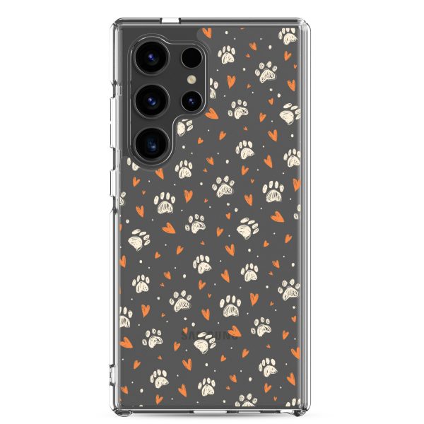 clear-case-for-samsung-samsung-galaxy-s24-ultra-case-on-phone-6a1e7832a82a7.jpg Paws Prints Hearts Samsung Clear Case