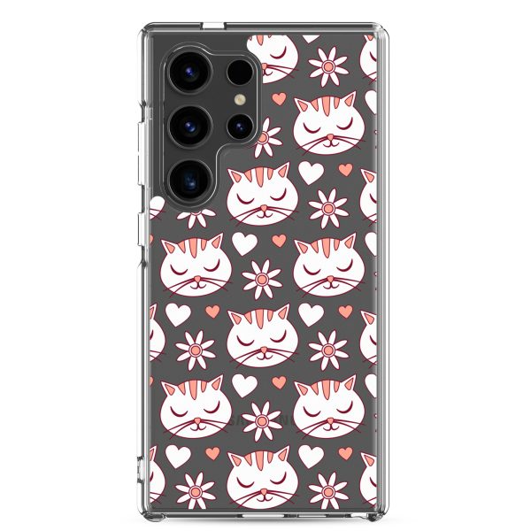 clear-case-for-samsung-samsung-galaxy-s24-ultra-case-on-phone-6a1e79e649f52.jpg Cat Flowers and Hearts Samsung Clear Case