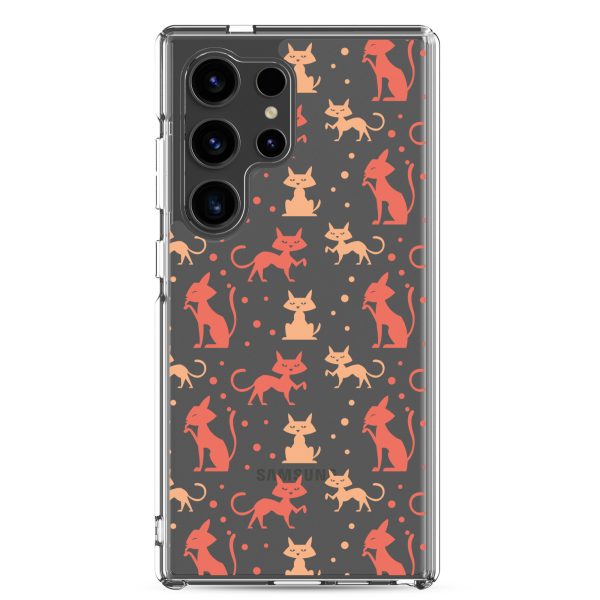 clear-case-for-samsung-samsung-galaxy-s24-ultra-case-on-phone-6a1e7b90068a2.jpg Cat Silhouettes Seamless Samsung Clear Case