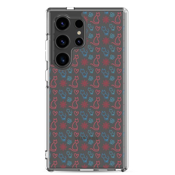 clear-case-for-samsung-samsung-galaxy-s24-ultra-case-on-phone-6a1e7c0068c86.jpg Cats and Flowers Doodle Samsung Clear Case