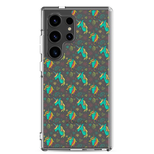 Colorful Unicorn Drawings Samsung Clear Case