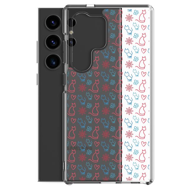 clear-case-for-samsung-samsung-galaxy-s24-ultra-case-with-phone-6a1e7c0068d0a.jpg Cats and Flowers Doodle Samsung Clear Case