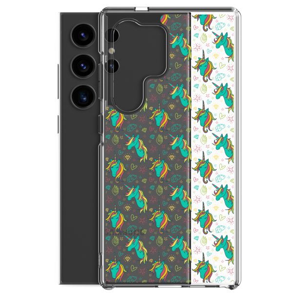 Colorful Unicorn Drawings Samsung Clear Case