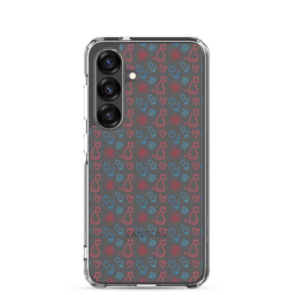 clear-case-for-samsung-samsung-galaxy-s25-case-on-phone-6a1e7c0068754.jpg Cats and Flowers Doodle Samsung Clear Case