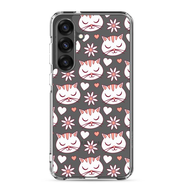 clear-case-for-samsung-samsung-galaxy-s25-plus-case-on-phone-6a1e79e64961c.jpg Cat Flowers and Hearts Samsung Clear Case
