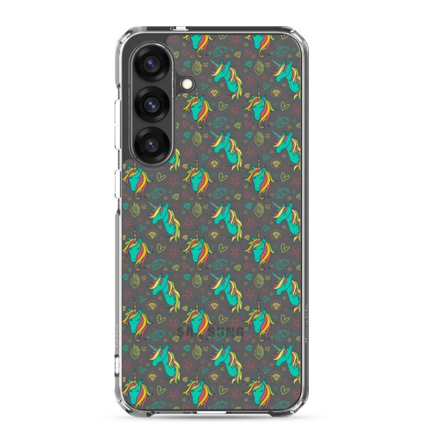 Colorful Unicorn Drawings Samsung Clear Case
