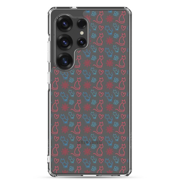 clear-case-for-samsung-samsung-galaxy-s25-ultra-case-on-phone-6a1e7c006868f.jpg Cats and Flowers Doodle Samsung Clear Case