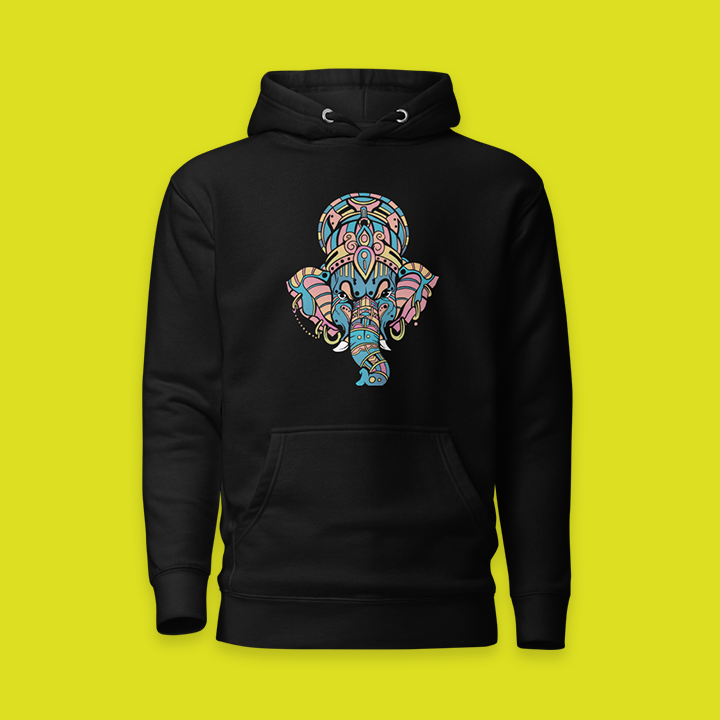 elephant-hoodie African Elephant Mandala Hoodie