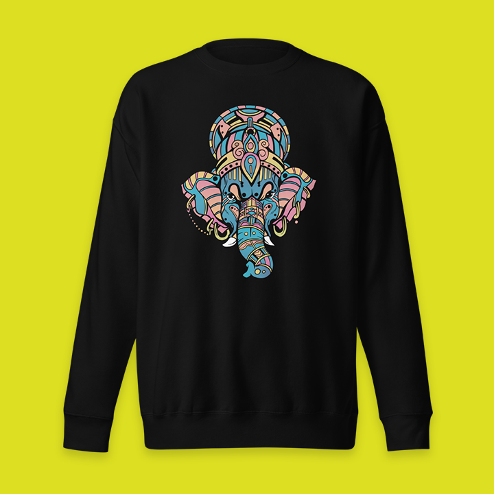 elephant-sweatshirt African Elephant Mandala Sweatshirt