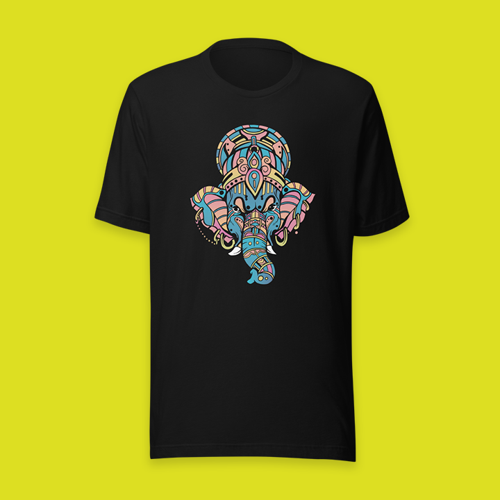 elephant-t-shirt African Elephant Mandala T-Shirt