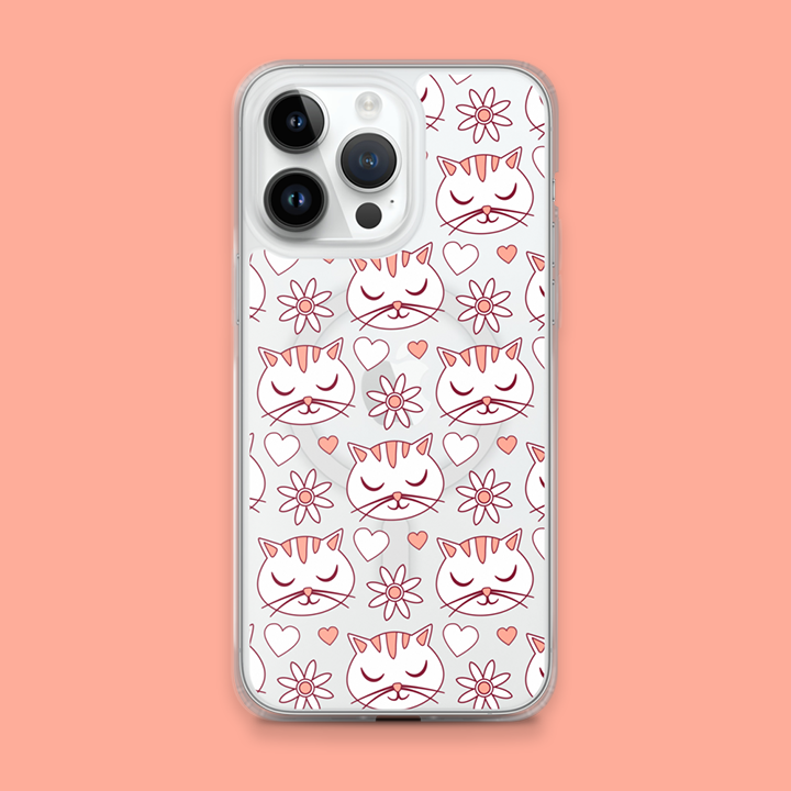 iphone-magsafe-clear-case Abstract Colorful Cats iPhone MagSafe Clear Case