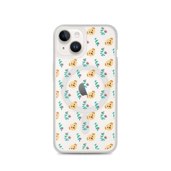 magsafe-clear-case-for-iphone-iphone-14-front-6a1d76123c57d.jpg Dogs and Flowers iPhone MagSafe Clear Case