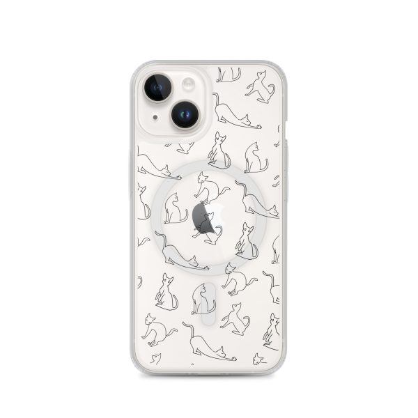 magsafe-clear-case-for-iphone-iphone-14-front-6a1d77e25fde4.jpg Cat Outline iPhone MagSafe Clear Case