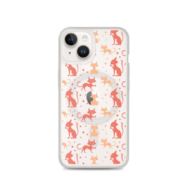 Cat Silhouettes iPhone MagSafe Clear Case