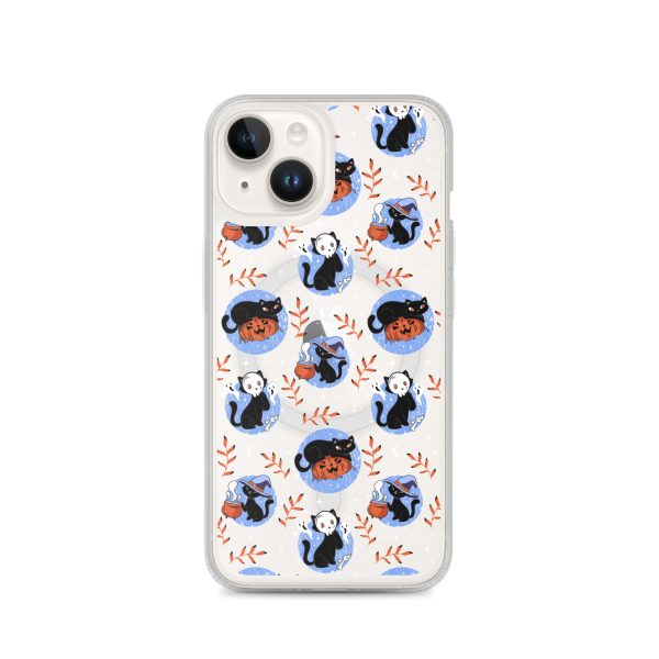magsafe-clear-case-for-iphone-iphone-14-front-6a1d78e15f3e8.jpg Halloween Cats iPhone MagSafe Clear Case