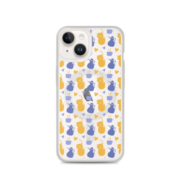 magsafe-clear-case-for-iphone-iphone-14-front-6a1d793a134f4.jpg Tea and Cat iPhone MagSafe Clear Case