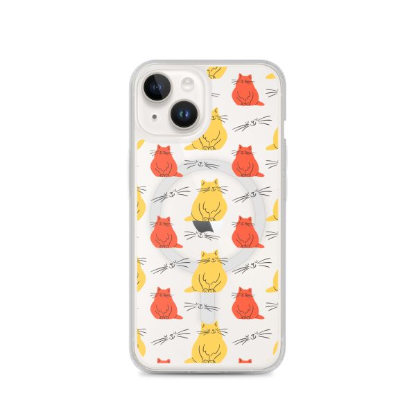 magsafe-clear-case-for-iphone-iphone-14-front-6a1d7fcf58d85.jpg Abstract Colorful Cats iPhone MagSafe Clear Case