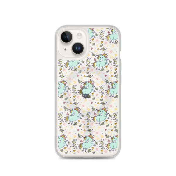 Hand-Drawn Unicorn iPhone MagSafe Clear Case
