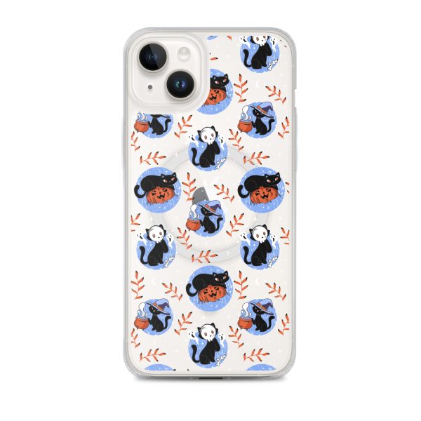 magsafe-clear-case-for-iphone-iphone-14-plus-front-6a1d78e15f0a7.jpg Halloween Cats iPhone MagSafe Clear Case