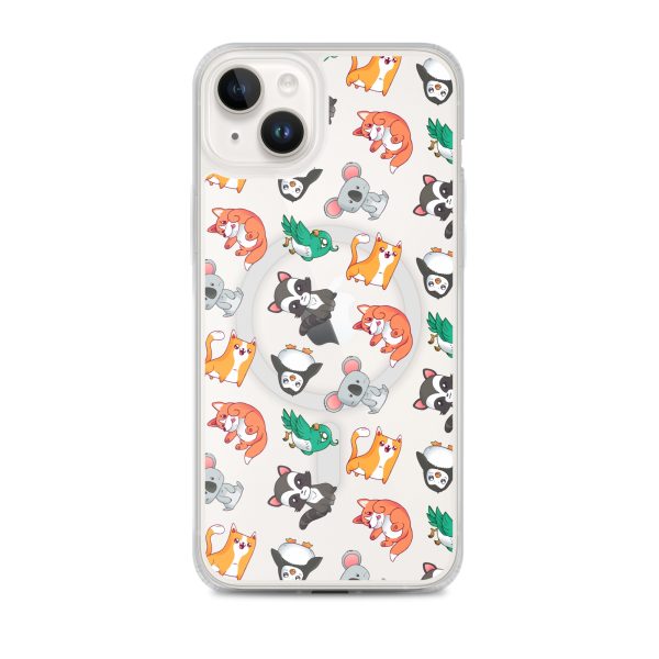 Cute Cartoon Animals iPhone MagSafe Clear Case
