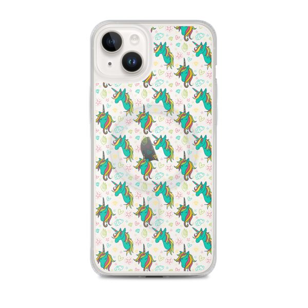 Colorful Unicorn Drawings iPhone MagSafe Clear Case