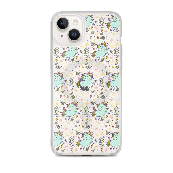 Hand-Drawn Unicorn iPhone MagSafe Clear Case
