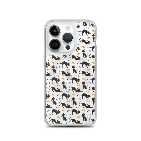 Halloween Seamless Cat iPhone MagSafe Clear Case