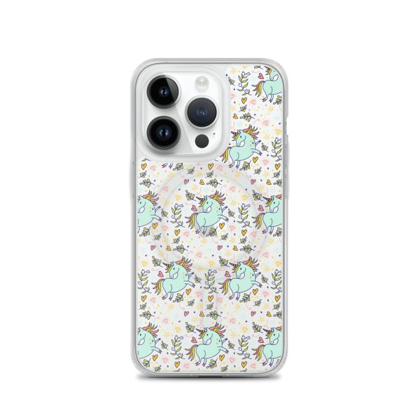 Hand-Drawn Unicorn iPhone MagSafe Clear Case