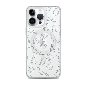 Cat Outline iPhone MagSafe Clear Case