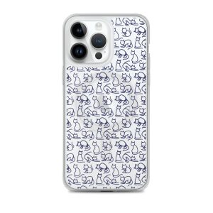 Simple Cat Outlines iPhone MagSafe Clear Case