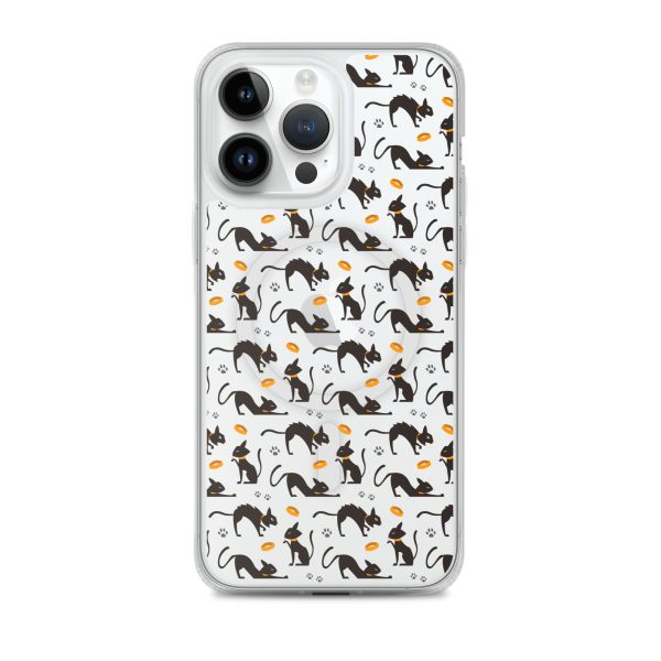 Halloween Seamless Cat iPhone MagSafe Clear Case