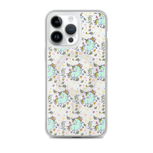 Hand-Drawn Unicorn iPhone MagSafe Clear Case