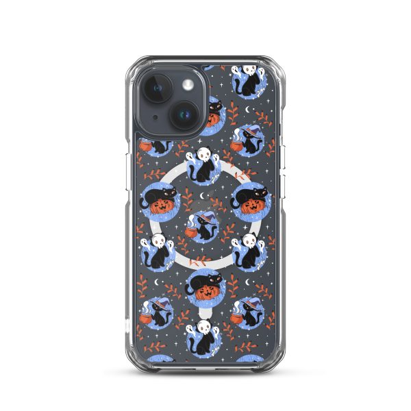 magsafe-clear-case-for-iphone-iphone-15-front-6a1d78e15f74d.jpg Halloween Cats iPhone MagSafe Clear Case