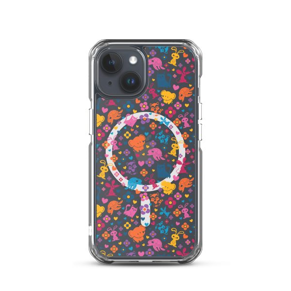 Colorful Animals and Heart iPhone MagSafe Clear Case