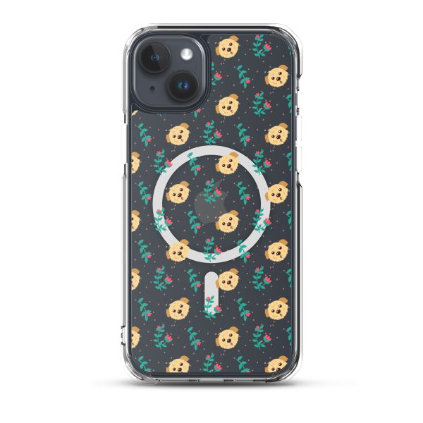magsafe-clear-case-for-iphone-iphone-15-plus-front-6a1d76123b5cc.jpg Dogs and Flowers iPhone MagSafe Clear Case