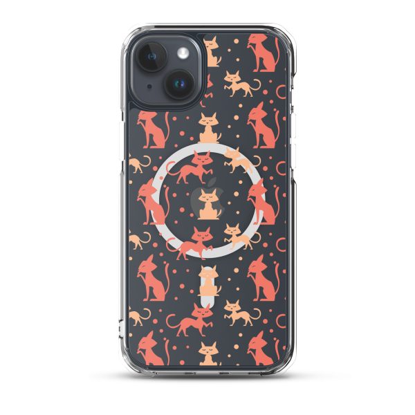Cat Silhouettes iPhone MagSafe Clear Case