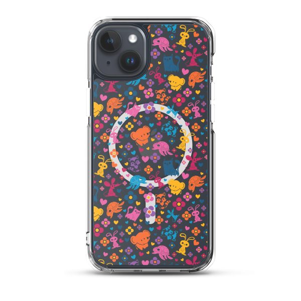 Colorful Animals and Heart iPhone MagSafe Clear Case